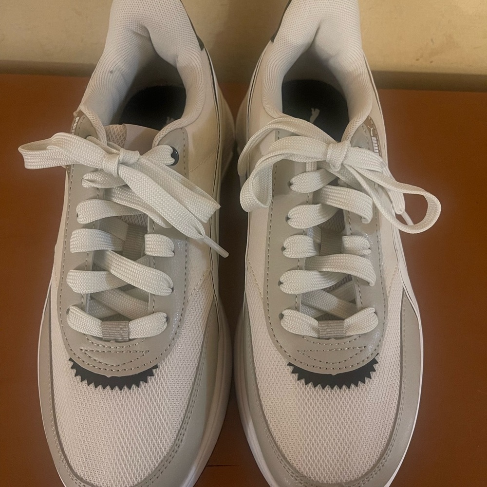 Puma White and Gray Athletic Shoes - Picture 2 of 4
